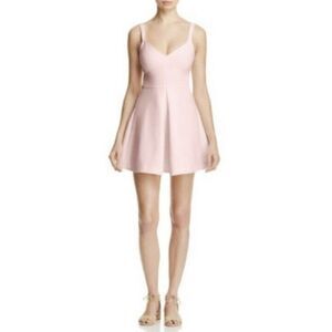 LIKELY pink delancey v neck flare mini dress size US 10 $178